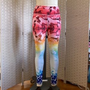 Rainbow Powerhold Leggings. Full length. Excellent condition, flattering fabric.